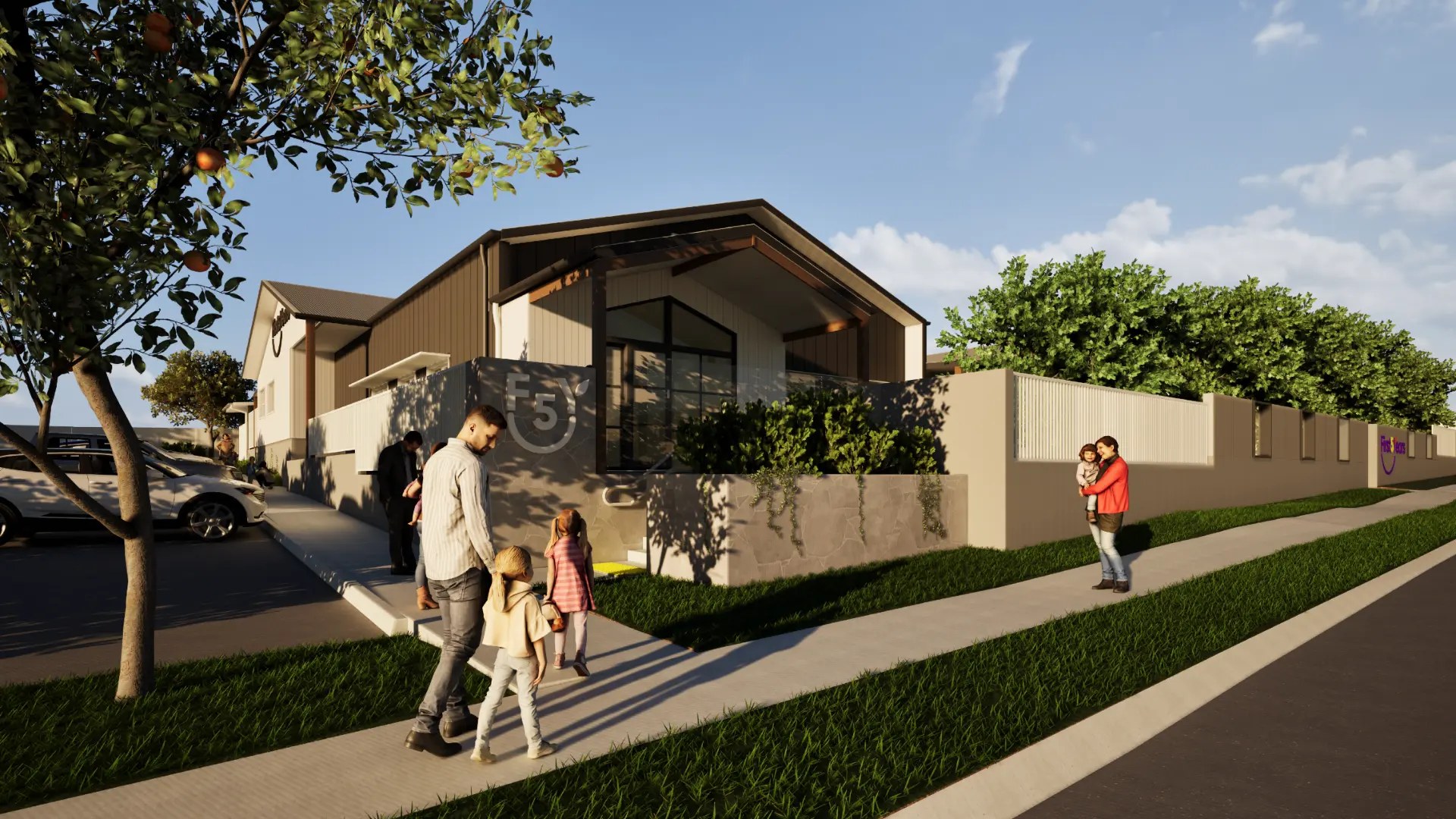Architectural render of the entry to First5Years Gladstone.